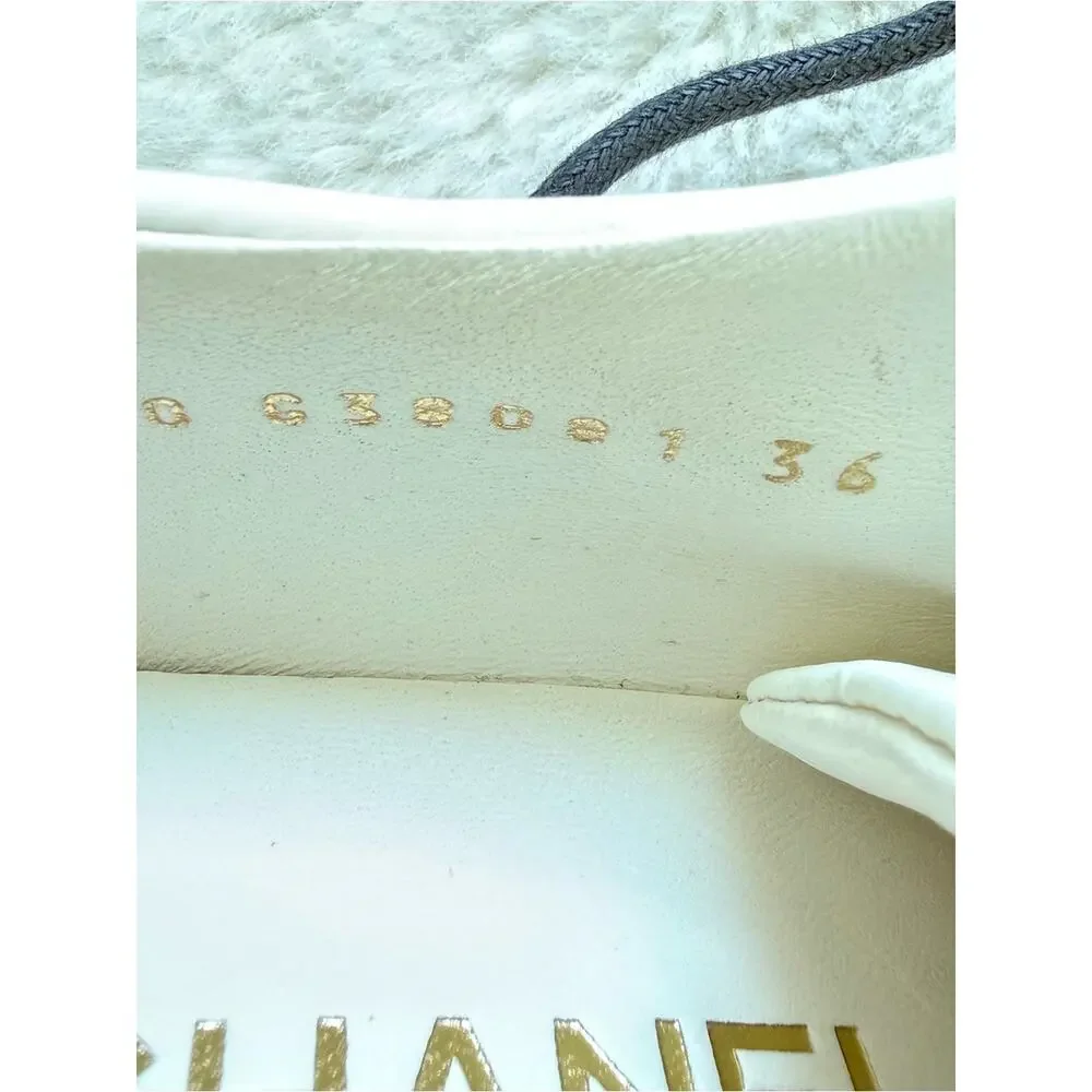 CHANEL women black/white women laces up platform shoes size 36 EU Retail 1275$